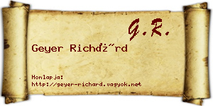 Geyer Richárd névjegykártya